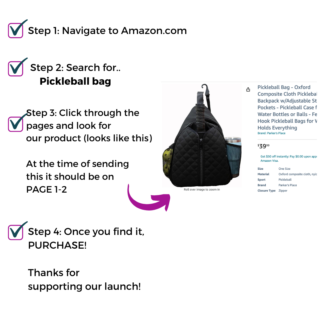 pickleball bag directions to purchase